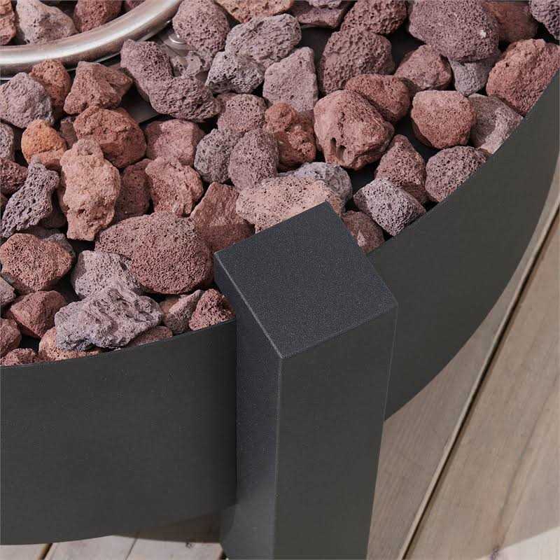 Ove Decors Paisley Gas Heating 31 in. Round Dark Charcoal Fire Pit