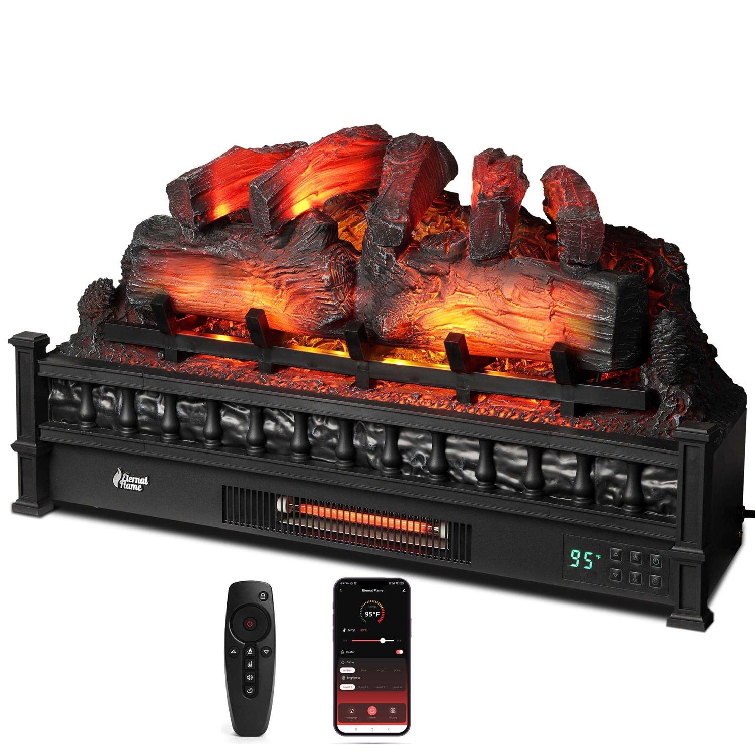 TURBRO Eternal Flame 1500W 30 WiFi Infrared Electric Fireplace