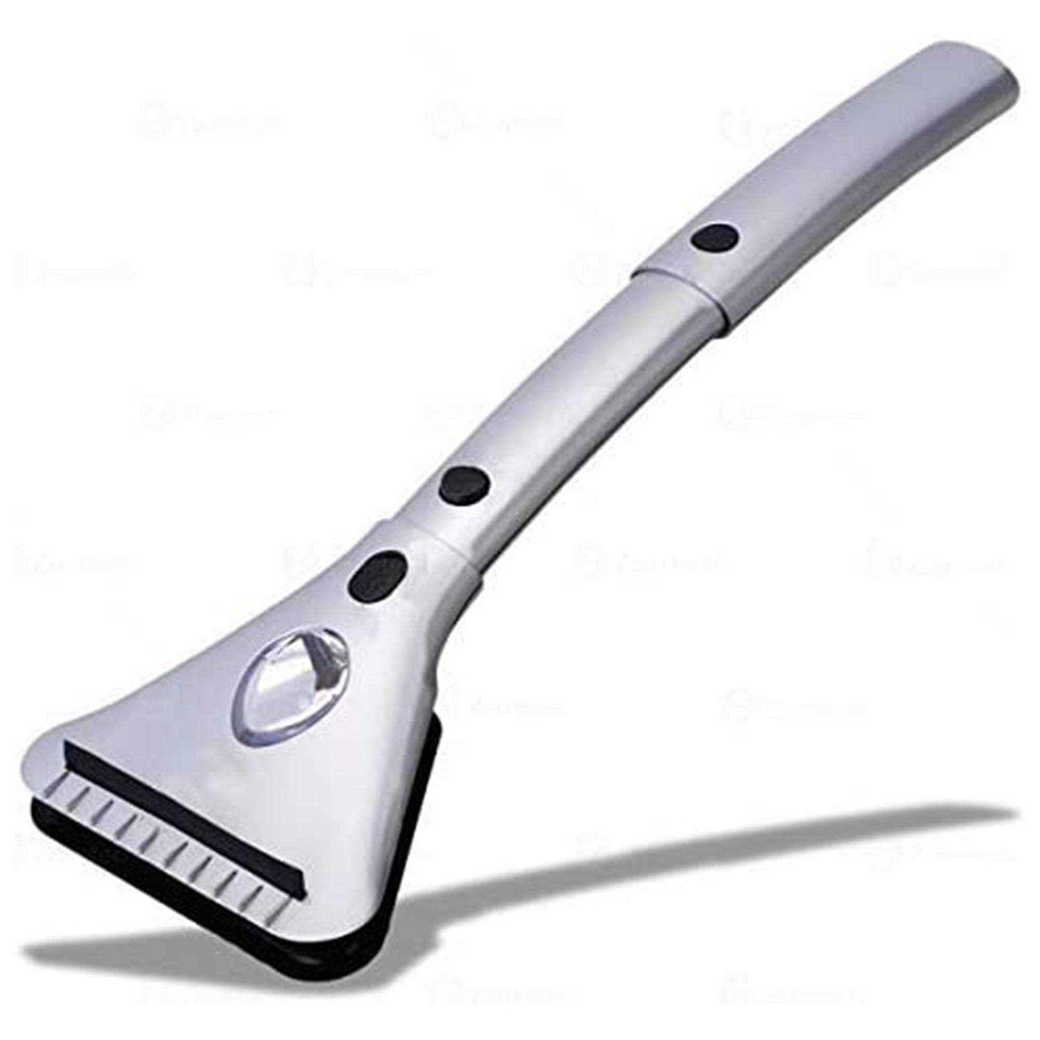 Zone Tech Heated Car Window Snow/Ice Scraper with Light Extendable 12V LED Light Heated Ice/Snow Scraper with 15.8 feet Long Cord