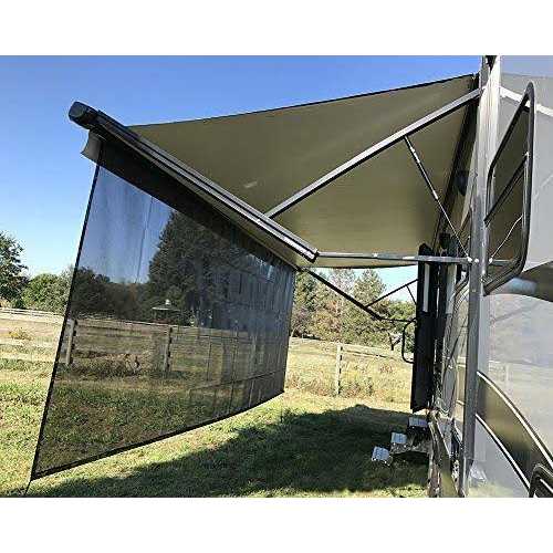 Tentproinc RV Awning Shade Screen 3′ Mesh Screen Sunshade Complete Kits Motorhome Camping Trailer UV Sun Blocker