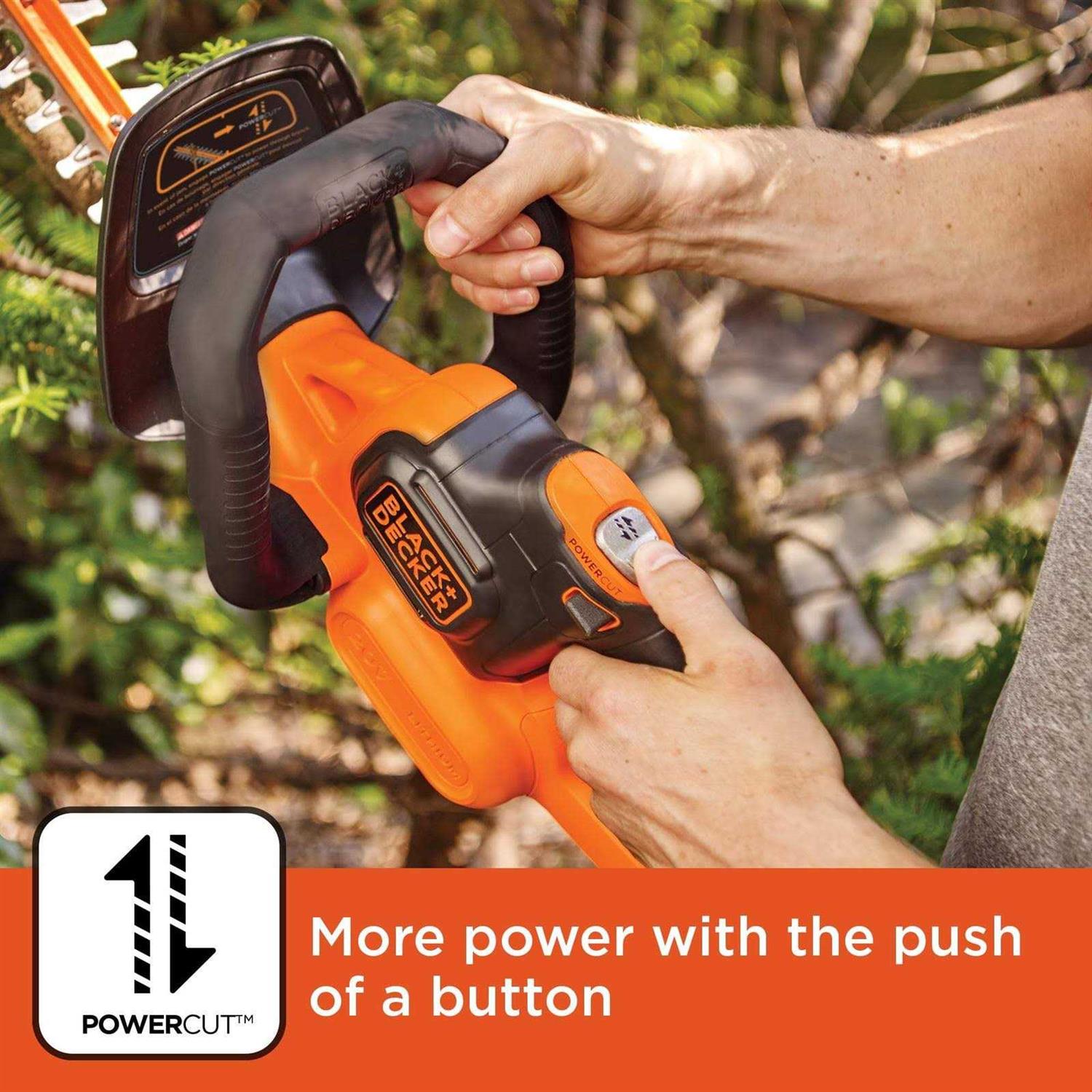 Black+decker 20V Max Cordless Hedge Trimmer with Power Command Powercut