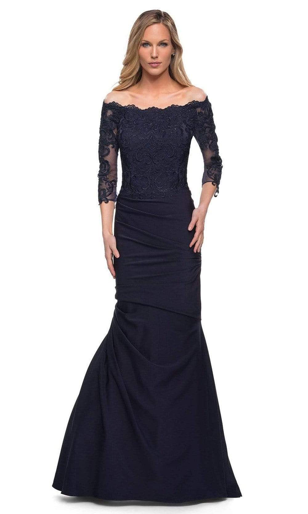 29324 Off Shoulder Trumpet Evening Dress