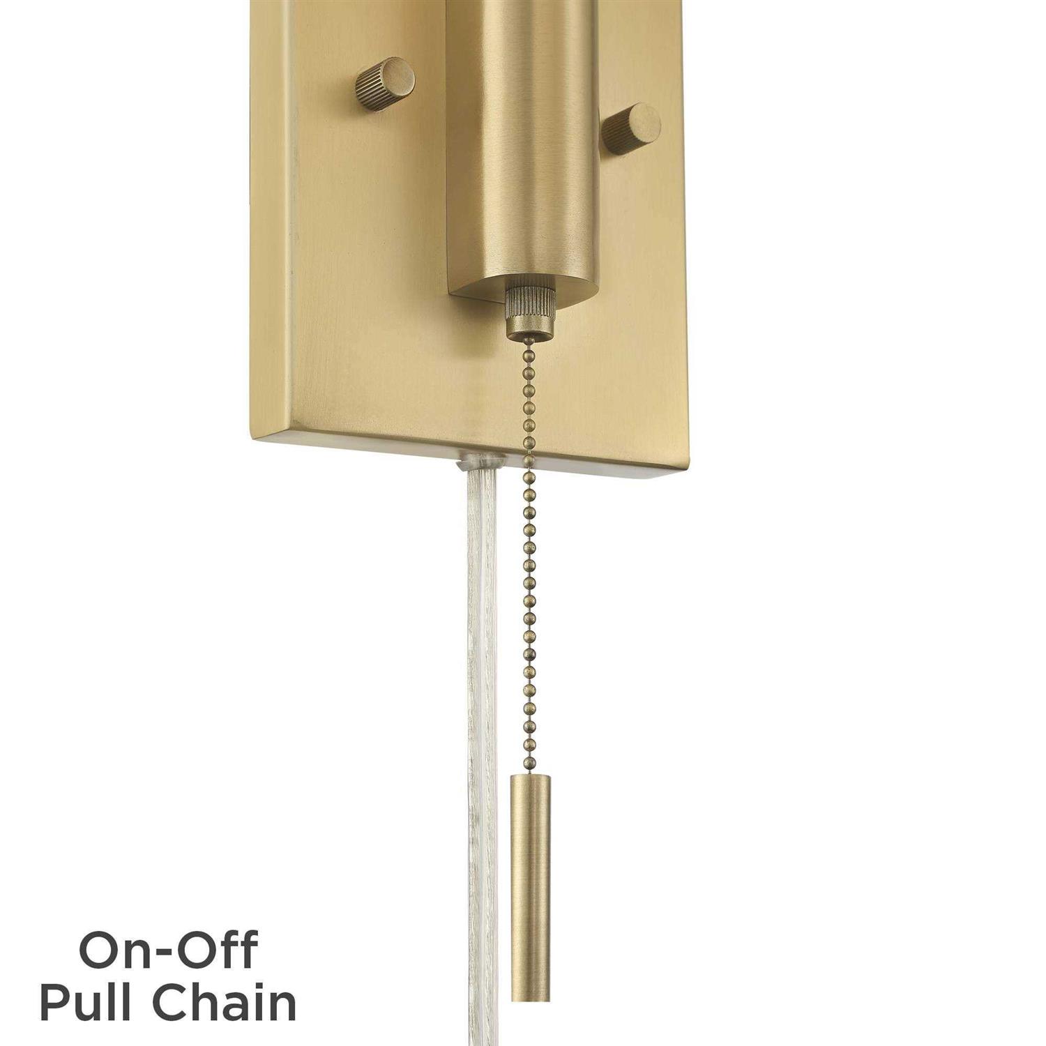 360 Lighting Luca Modern Swing Arm Wall Lamps Set of 2 Warm Brass Metal Plug-in Light Fixture White Fabric Drum Shade for Bedroom Bedside House Reading Living