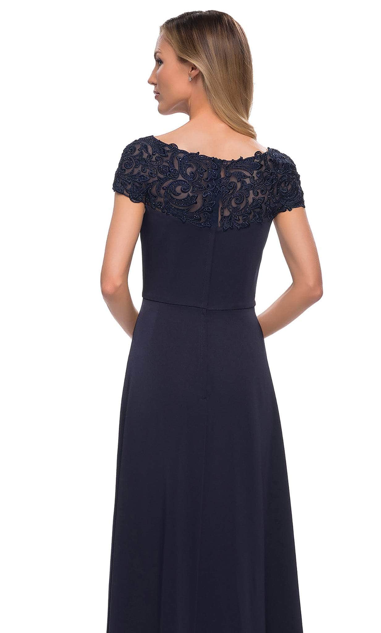 29511 Bateau A-Line Evening Dress