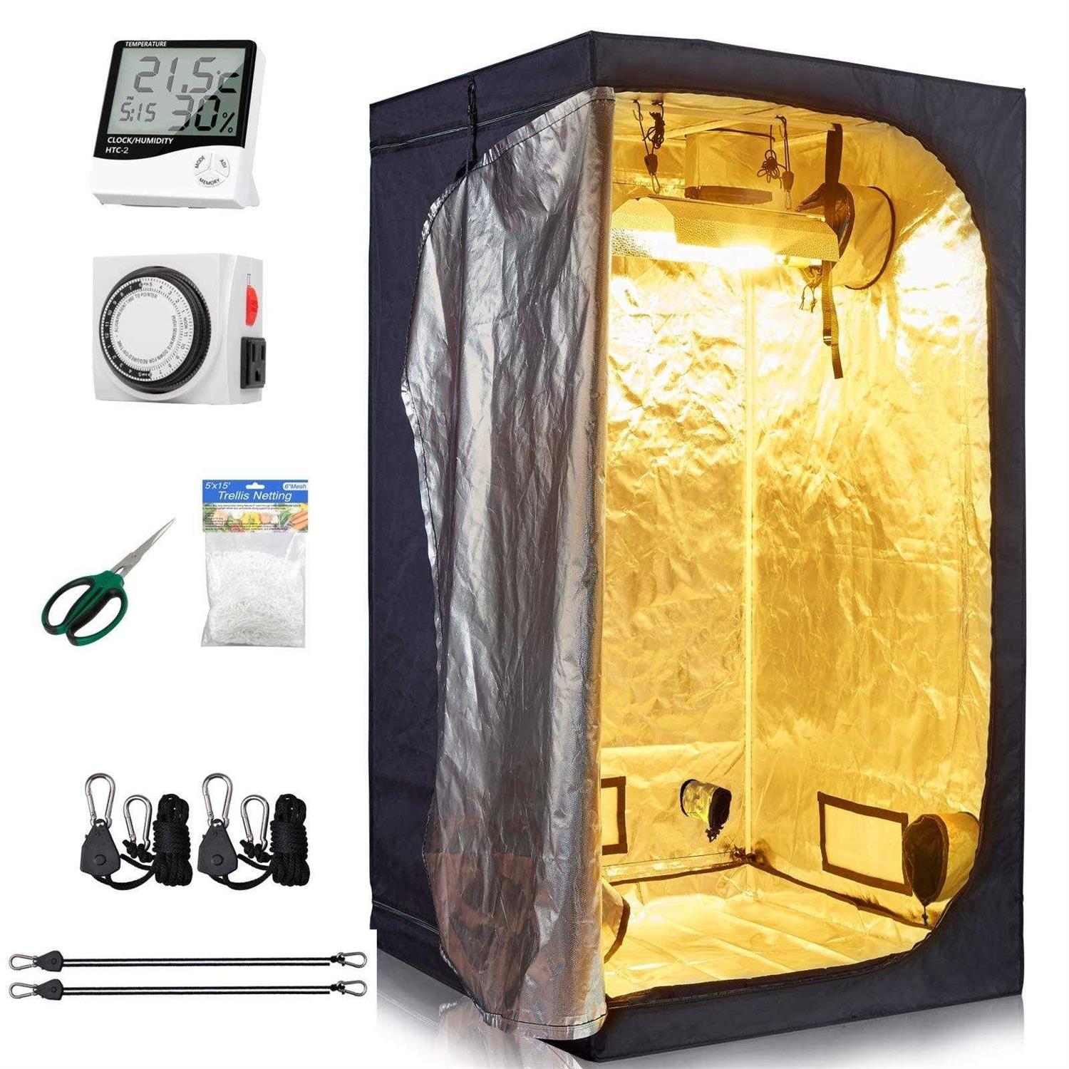 CDMALL Grow Tent Room Complete Kit Kit Hydroponic Growing System Indoor Plants Growing Dark Room + Hydroponics Growing Setup Accessories