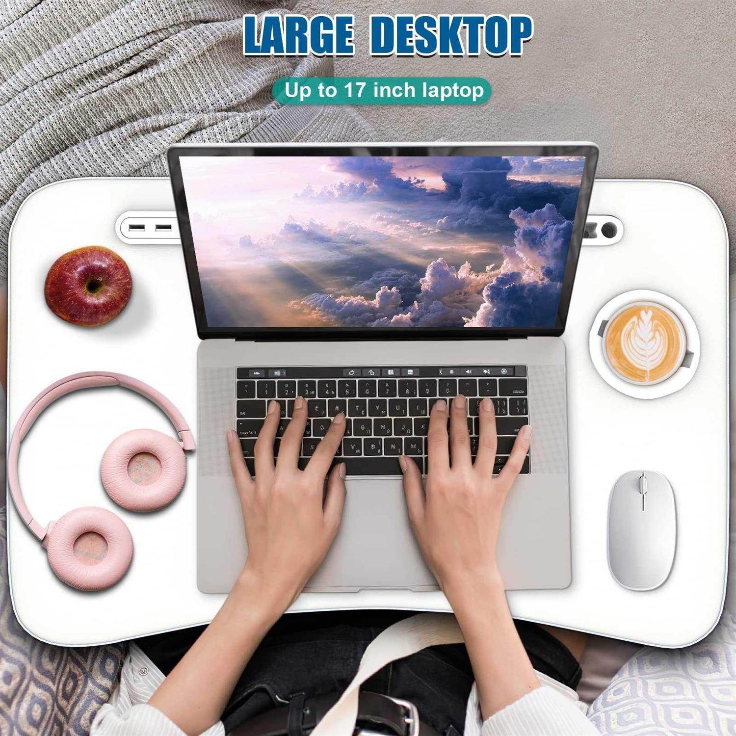 fayquaze Lap laptop desk, portable foldable laptop bed table with storage drawer and cup holder