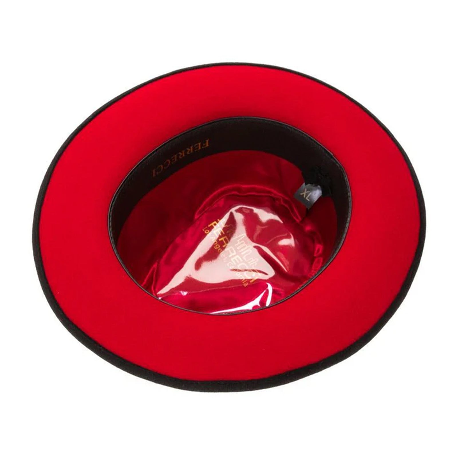 Men’s Classic Two Tone Fedora Dress Hat in Black & Red