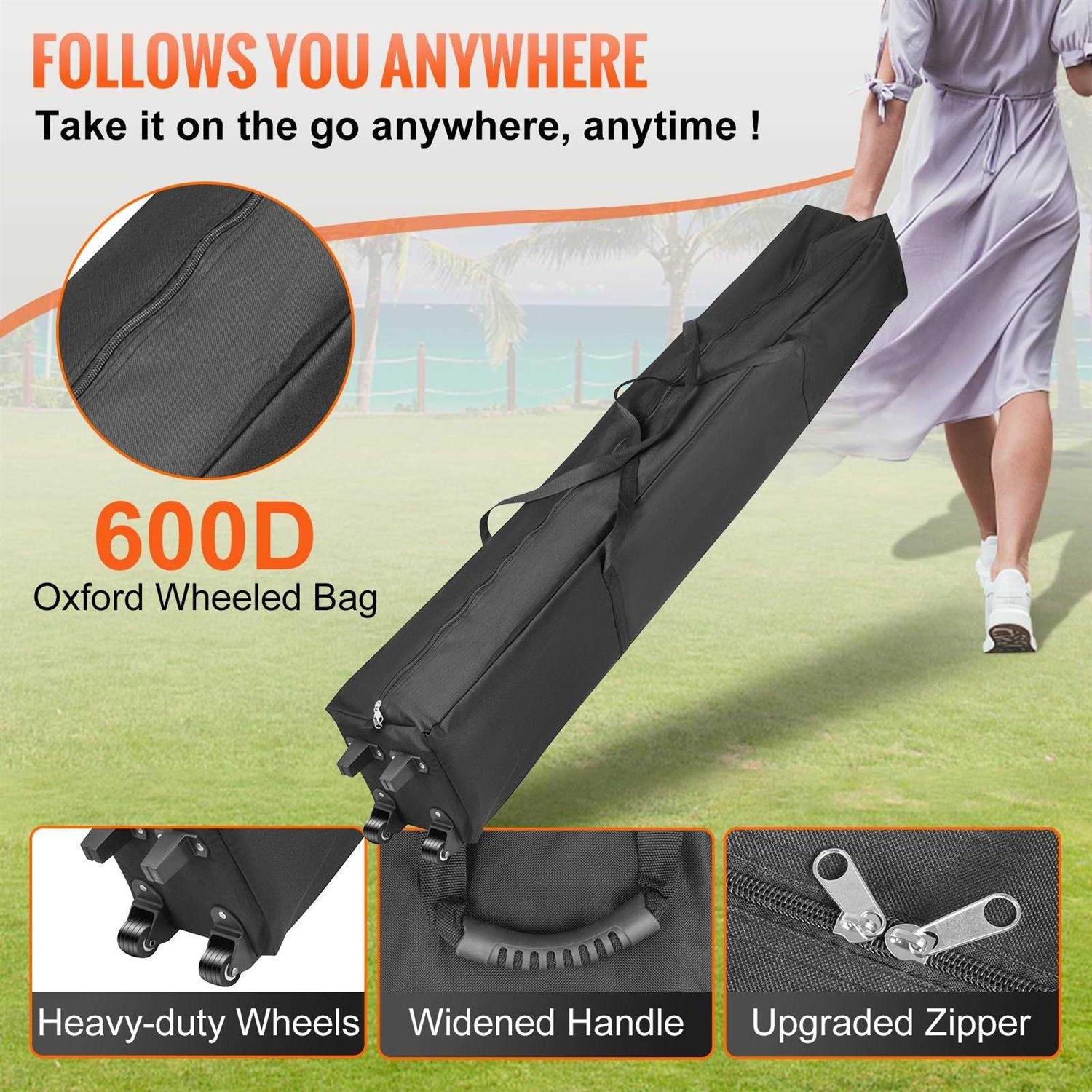 VEVOR 10 Ft. x 10 Ft. Pop Up Canopy Tent Outdoor Patio Gazebo Tent Uv Resistant Waterproof Instant Gazebo Shelter