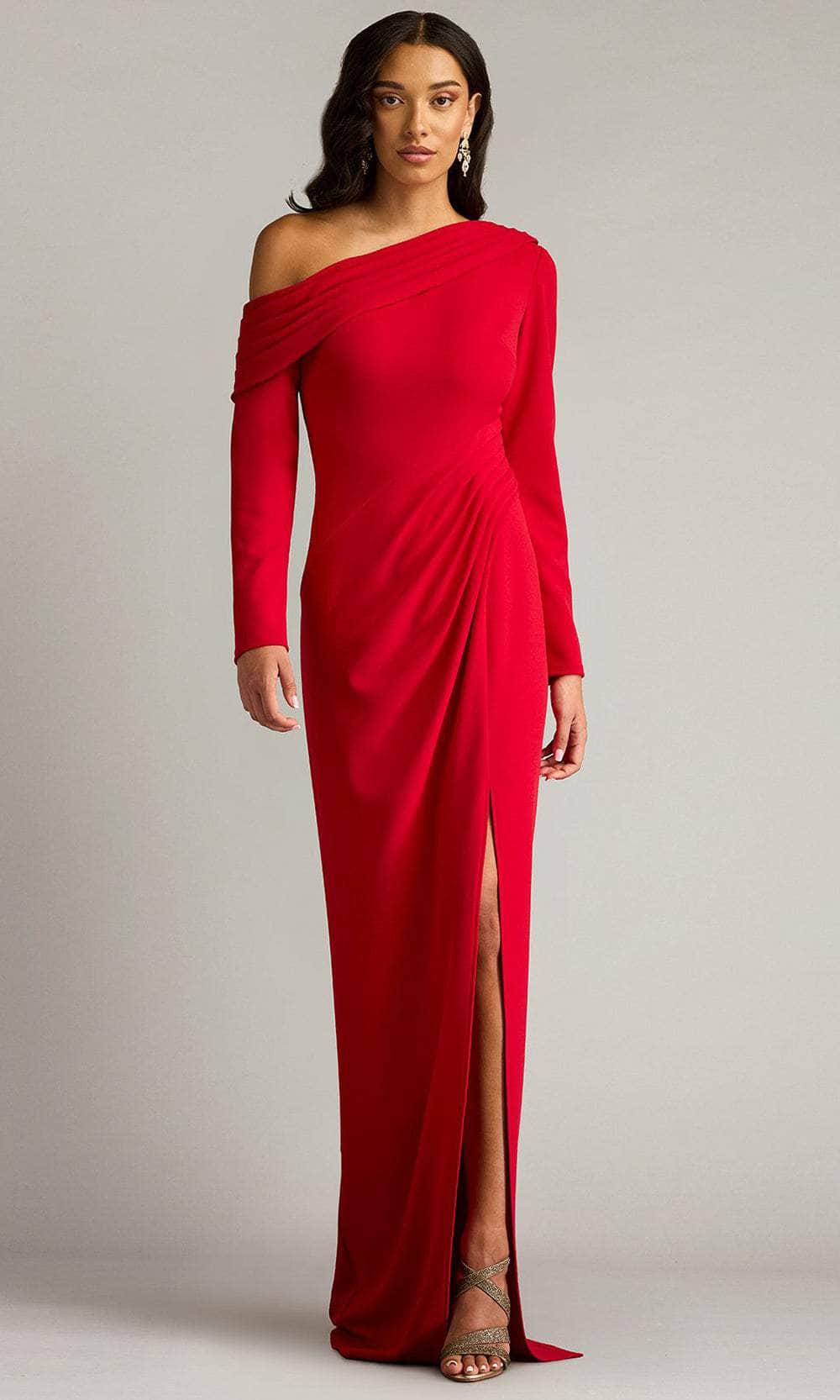 Draped One Shoulder Evening Gown
