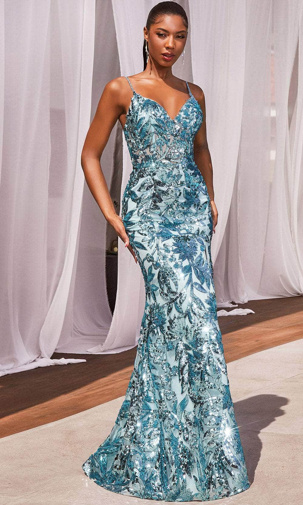 V-Neck Slit Evening Dress