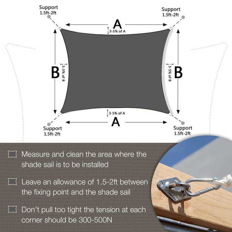 Amagenix Sun Shade Sails Canopy Rectangle Outdoor Shade Canopy