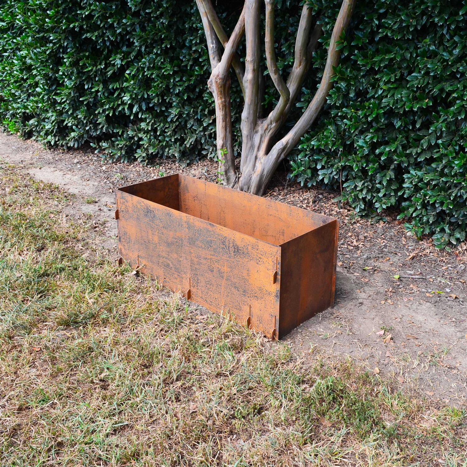 Titan Great Outdoors 16 inch(H) x 39 inch(l) Corten Steel Planter Box, Patina Indoor/Outdoor Garden