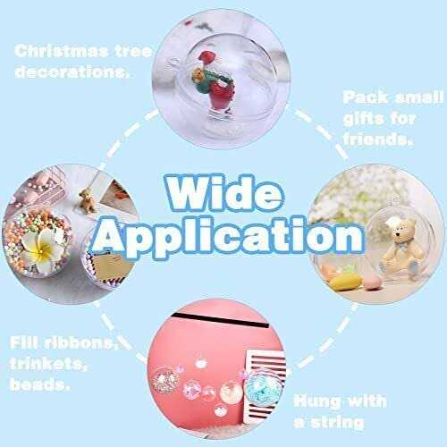 25 Pcs Clear Plastic Fillable Ornaments,transparent Diy Craft Ball,Clear Diy Chr