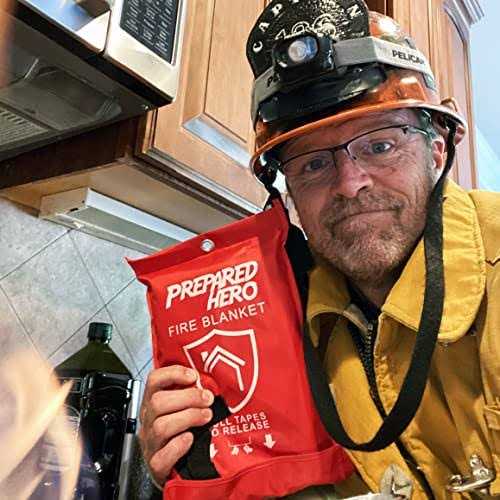 Prepared Hero Emergency Fire Blanket Fire Suppression Blanket for Kitchen