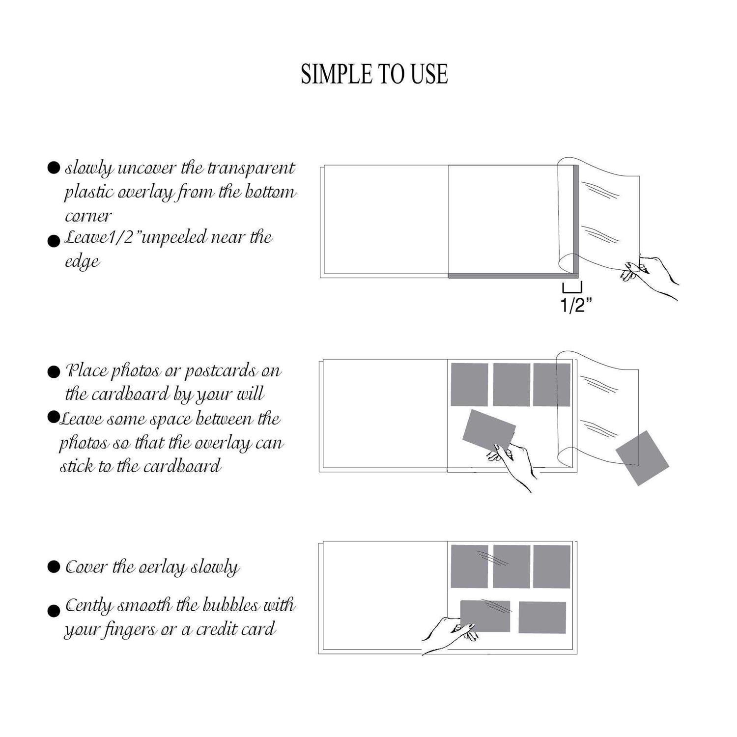 ZOVIEW Magnetic Self-Stick Page Photo Album Family Album Leather Cover