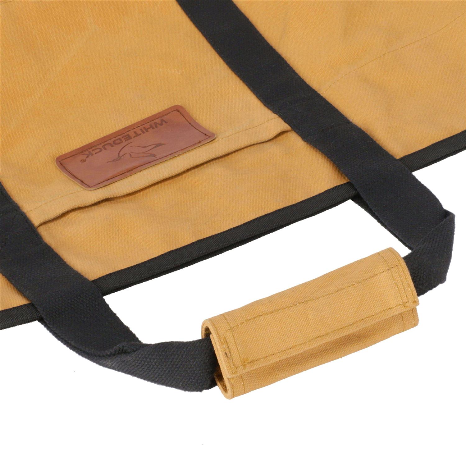 Whiteduck Tuff Large Firewood Carrier 21 Oz. Heavy Duty Waxed Canvas Log Carrier Holder for Fireplace