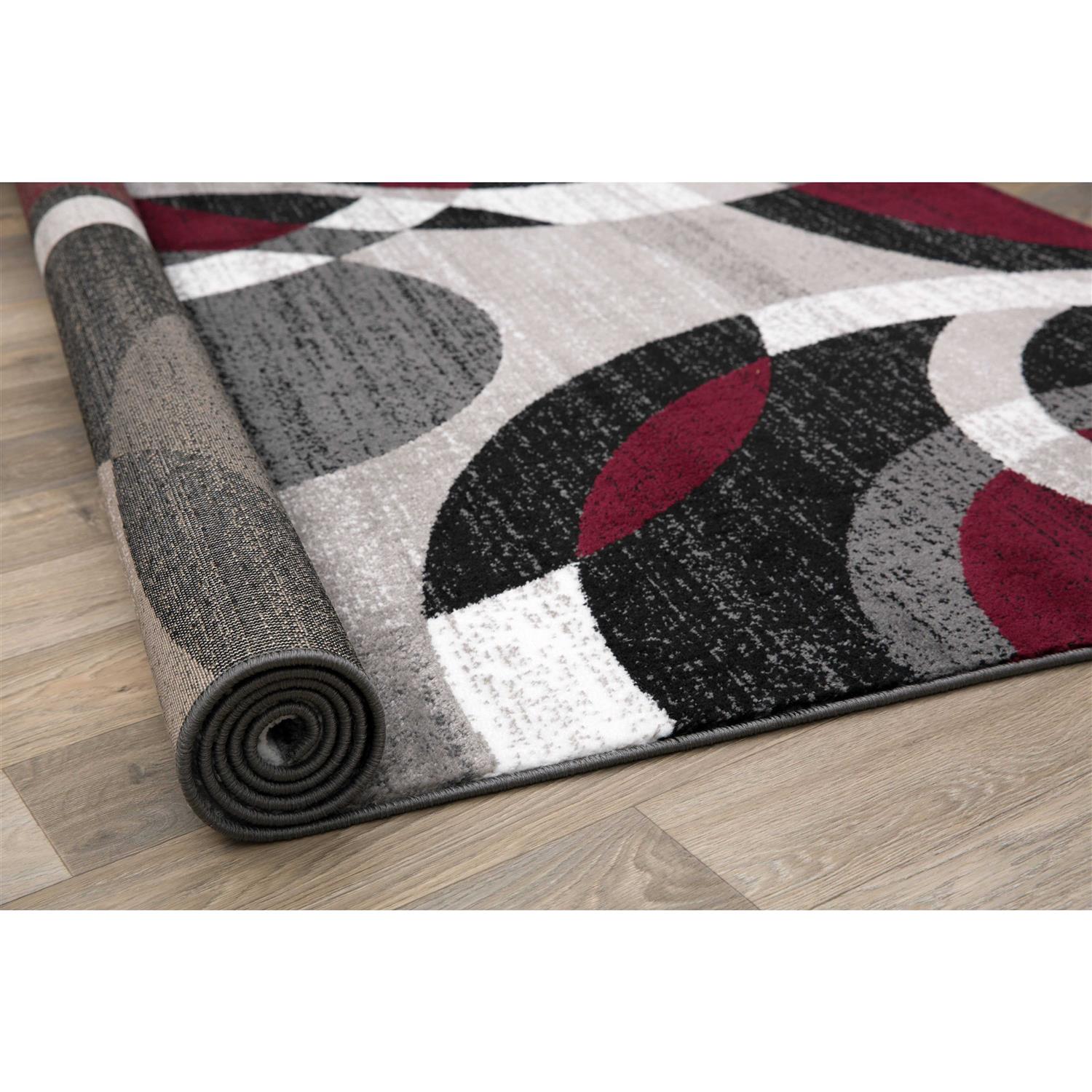 World Rug Gallery Contemporary Modern Circles Abstract Area Rug