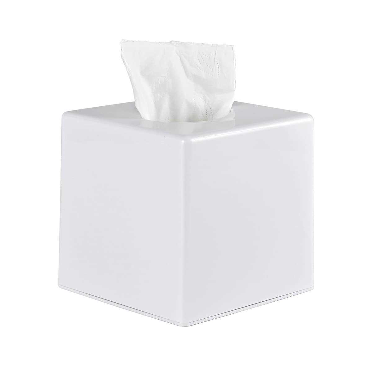 Y-in Hand Tissue Box Cover, Square Facial Tissue Holder Storage for Bathroom Vanity, Countertops, Dressers, Night Stand, Parlors and Offices