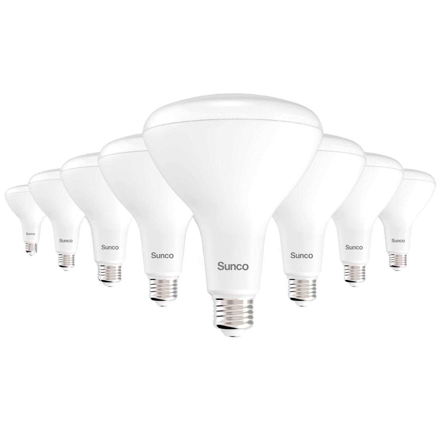 Sunco Lighting 8 Pack BR40 Dimmable Flood LED Light Bulb 17W