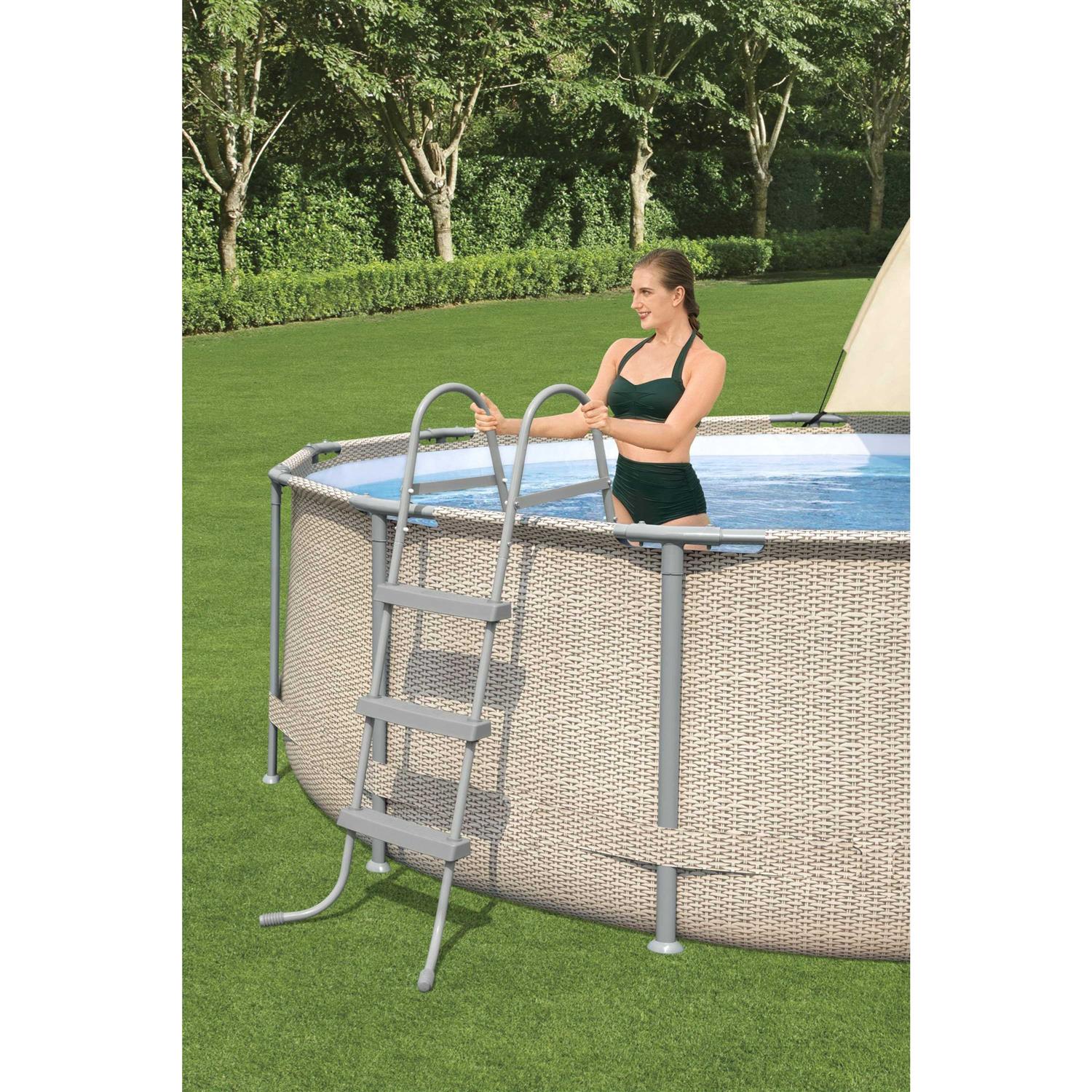 Bestway Power Steel 13′ x 42 inch Above Ground Swimming Pool Set with Canopy