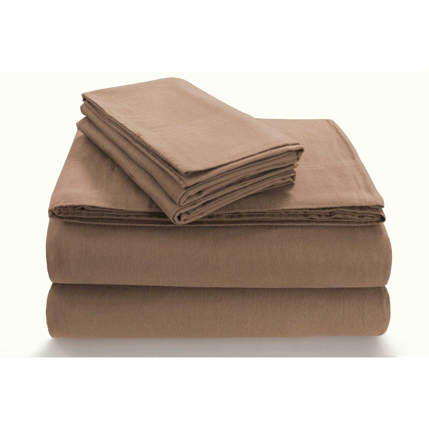 Tribeca Living Extra Deep Pocket Solid Flannel Sheet Set