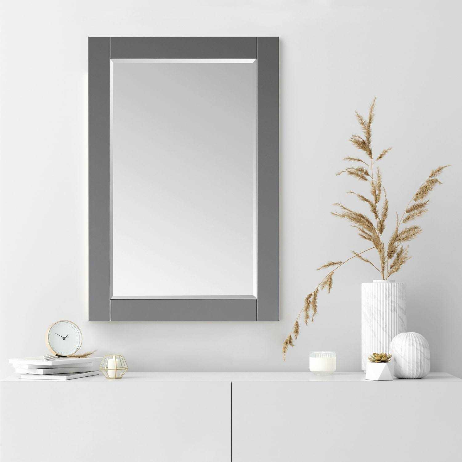 Altair Ivy Rectangular Bathroom Wood Framed Wall Mirror