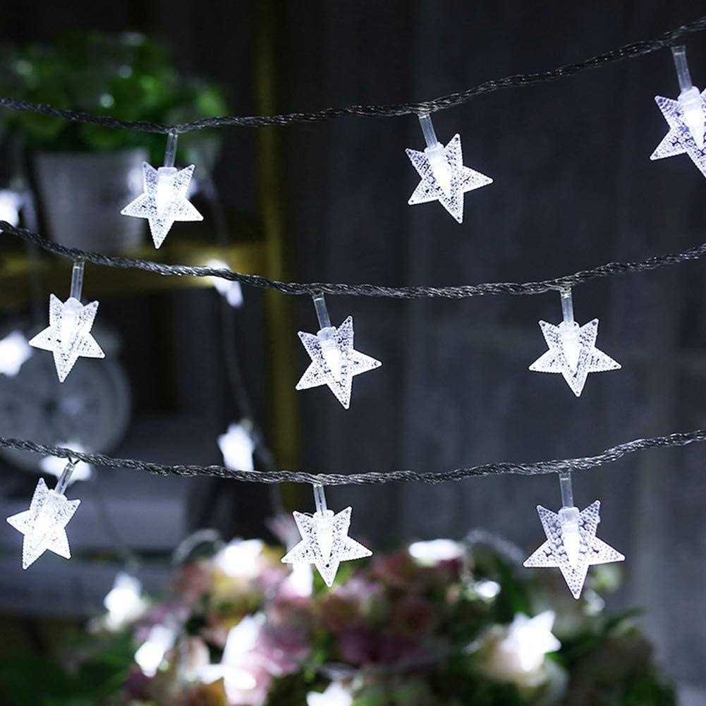 100 LED Star String Lights, Plug in Fairy String Lights Waterproof, Extendable Wedding Party, Christmas Tree Garden Decoration, Warm White