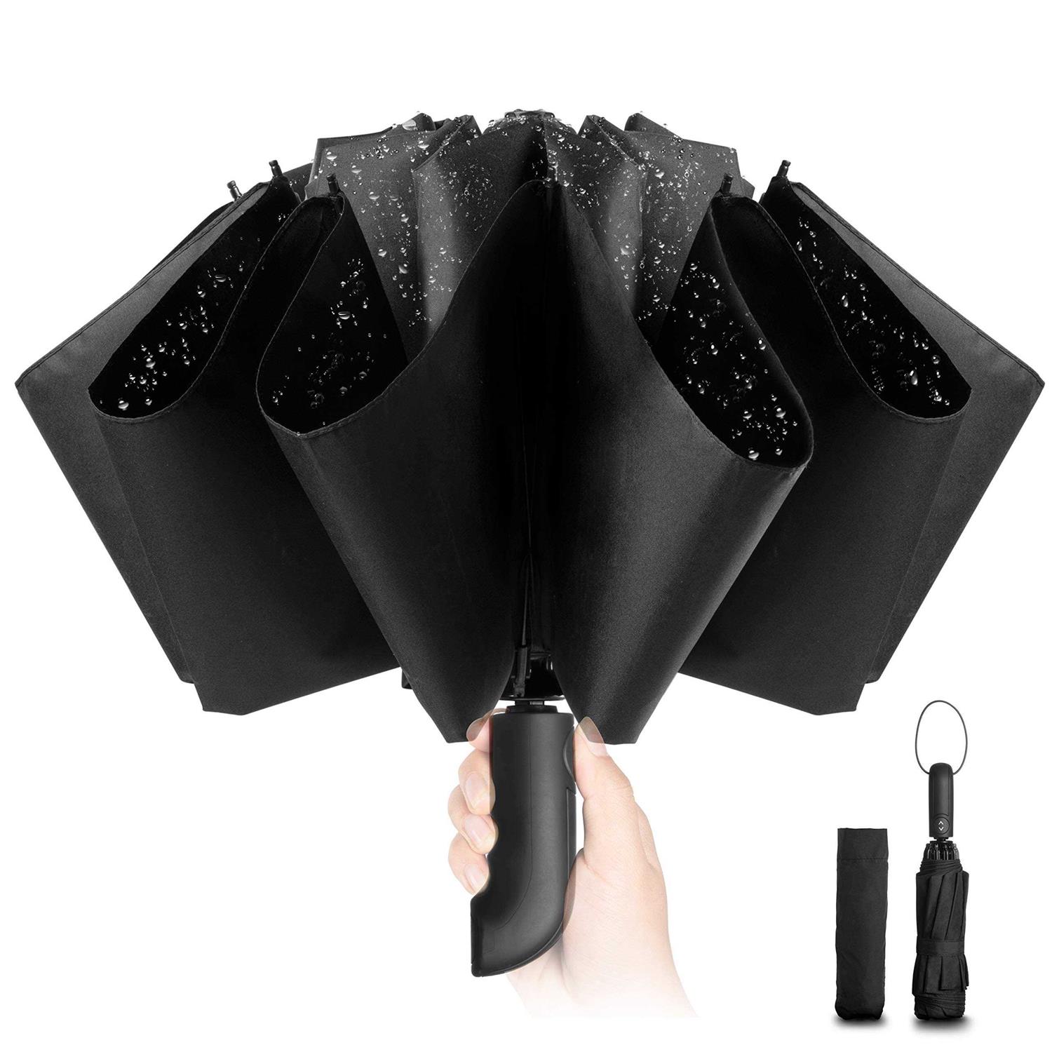 Chakipee Travel Umbrella Compact Windproof Portable Umbrellas for Rain and Sun