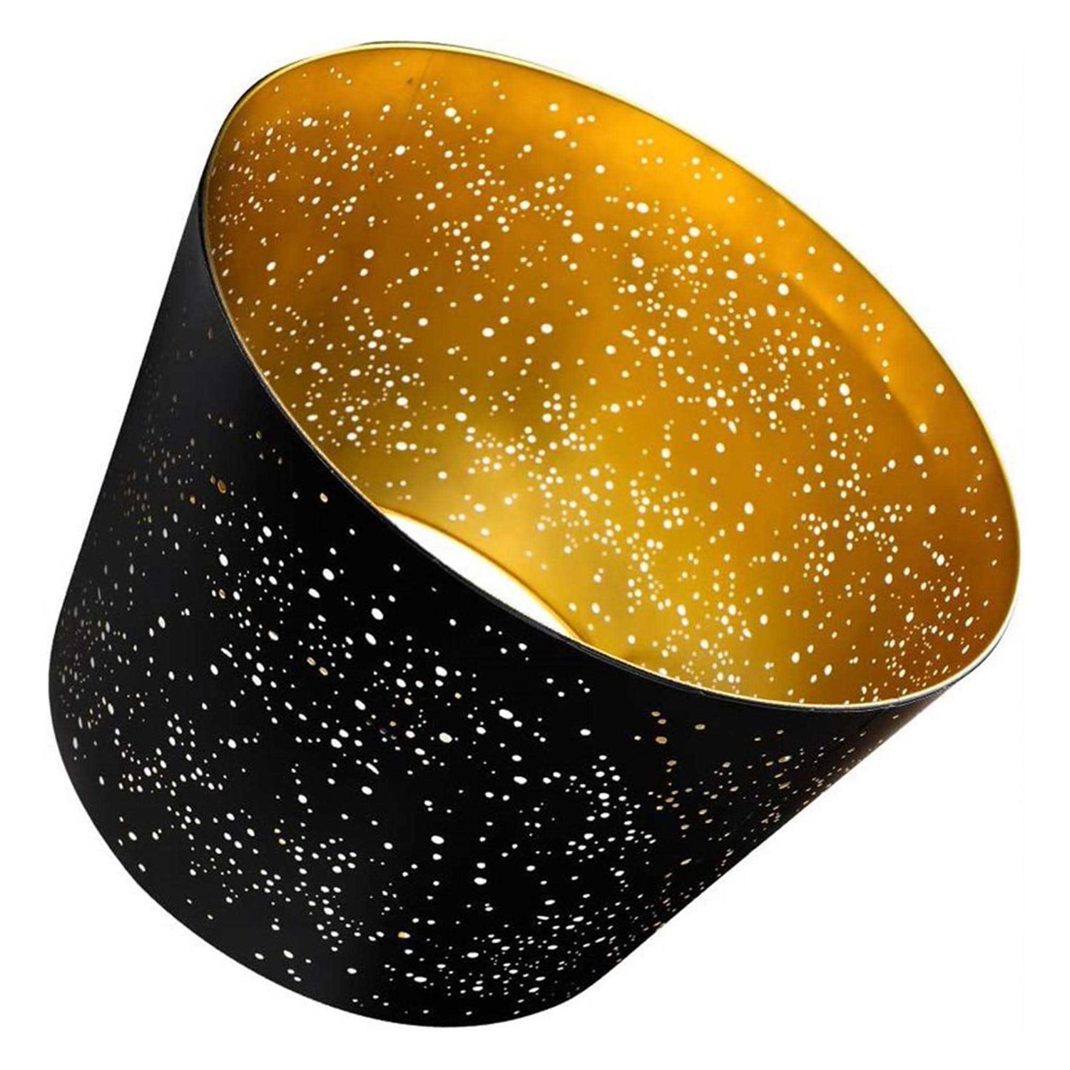 Alucset 12 x 14 x 10 Inch Starry Sky Etched Metal Drum Lamp Shade