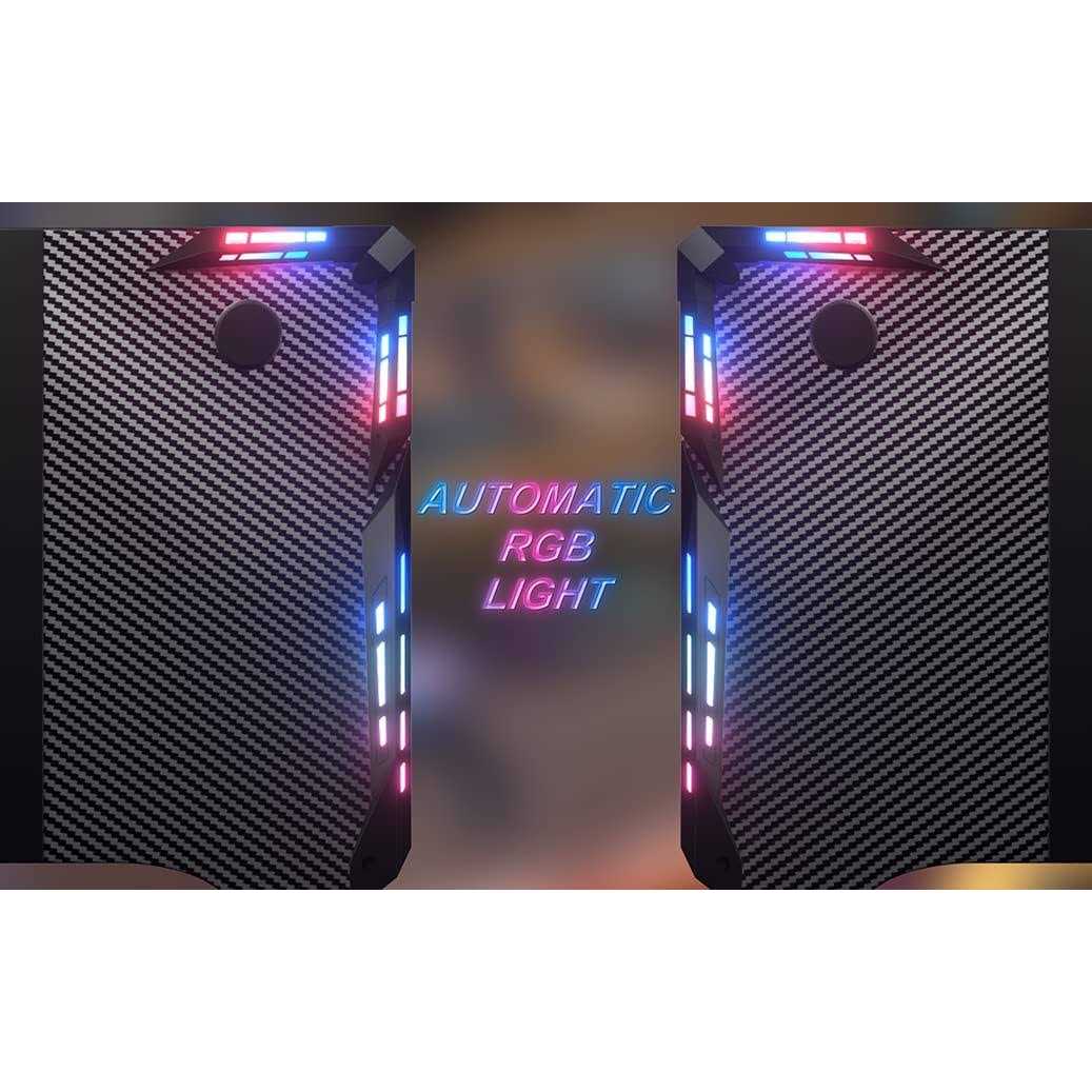 Hldirect 47 Inch Gaming Desk with LED Lights Carbon Fibre Surface Gaming Table Large Computer Desk Ergonomic Home Office Desks Z Shaped PC Gamer