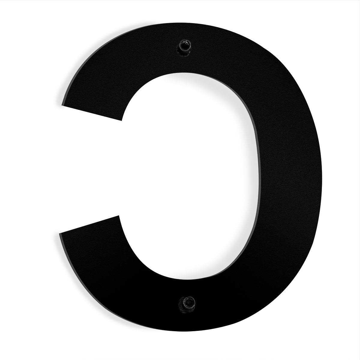 Barton 6 in. Black Stainless Steel Floating House Letter