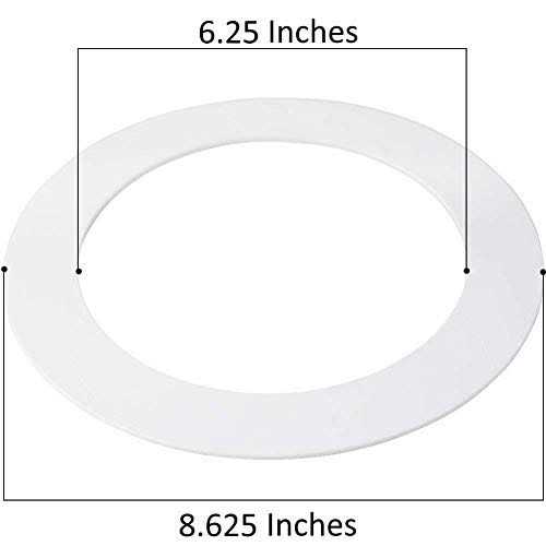 USGL 5 Pack Gloss White Goof Trim Ring for 8 Inch Recessed Can Lighting Down Light