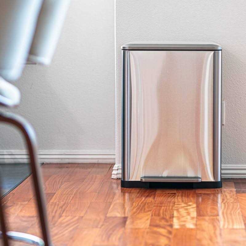 13 Gallon Stainless Steel Dual Kitchen Trash Can Home Zone Living