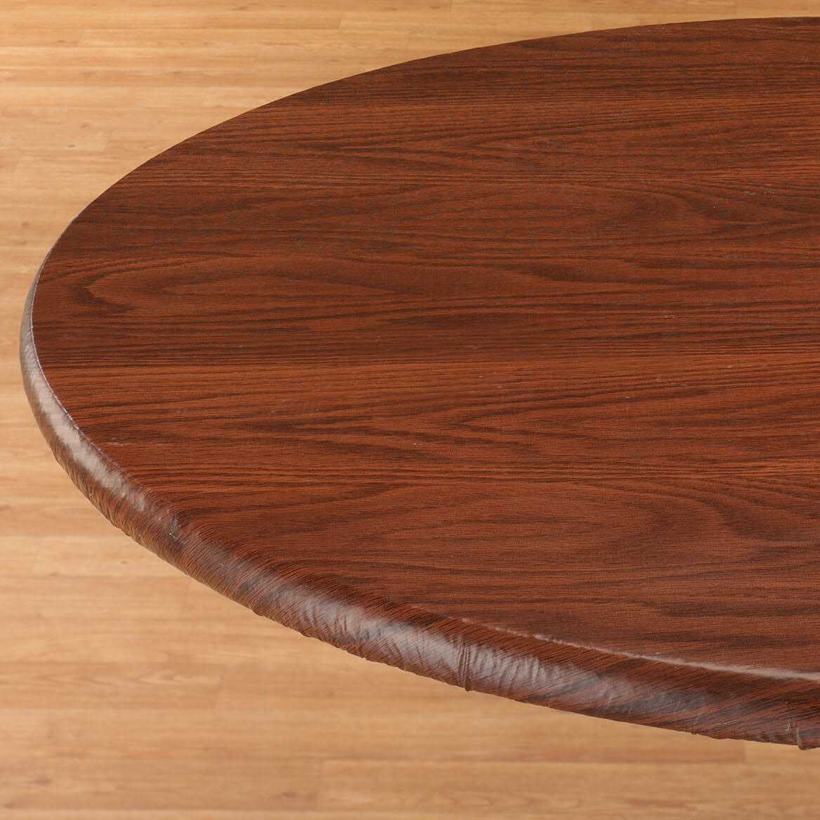 Wood Grain Vinyl Elasticized Table Cover