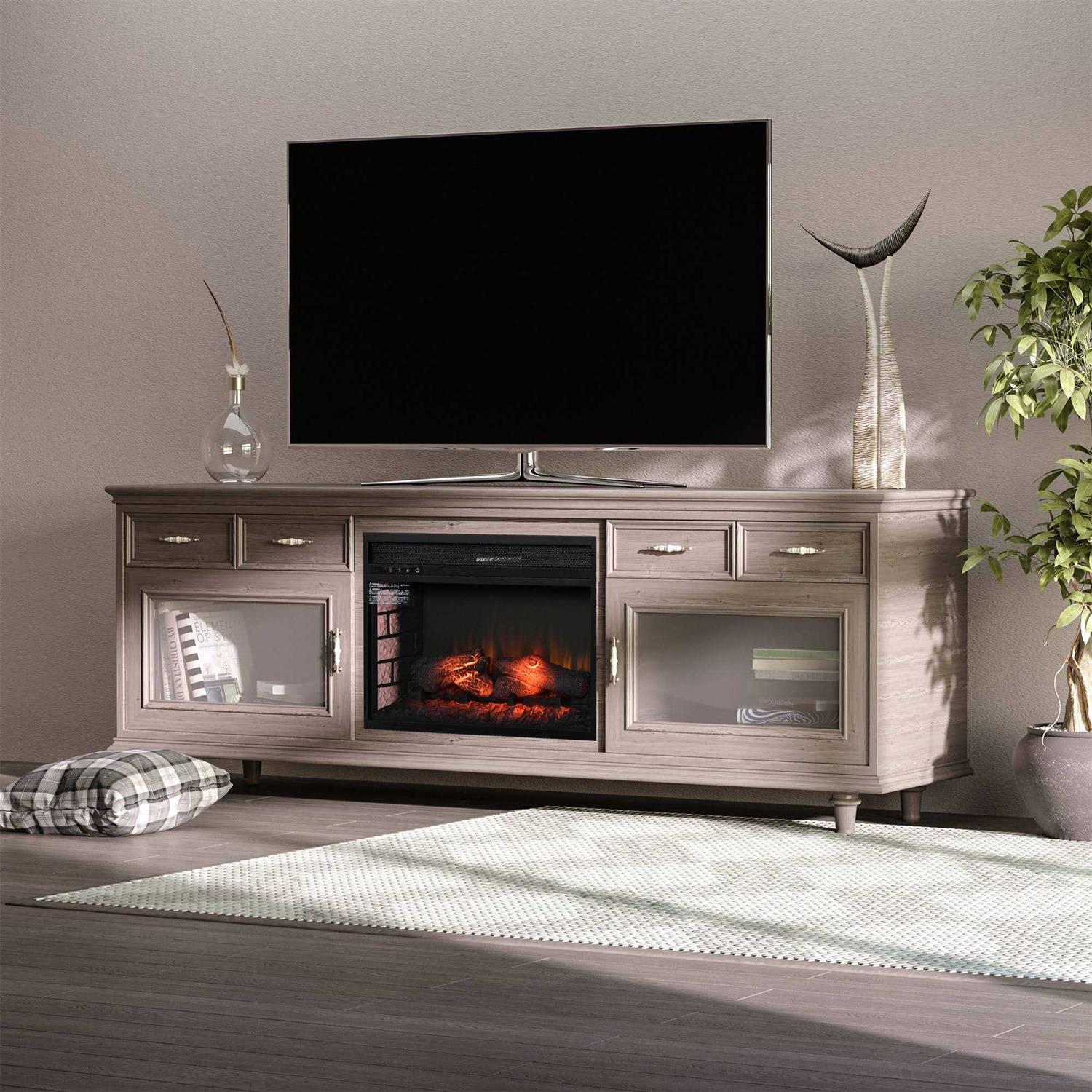 Homcom 27 Electric Fireplace Insert with Realistic Log Flame, Remote Control, and Adjustable Brightness