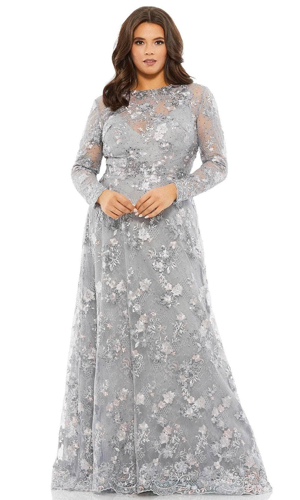 Long Sleeves Jewel Neckline Formal Dress