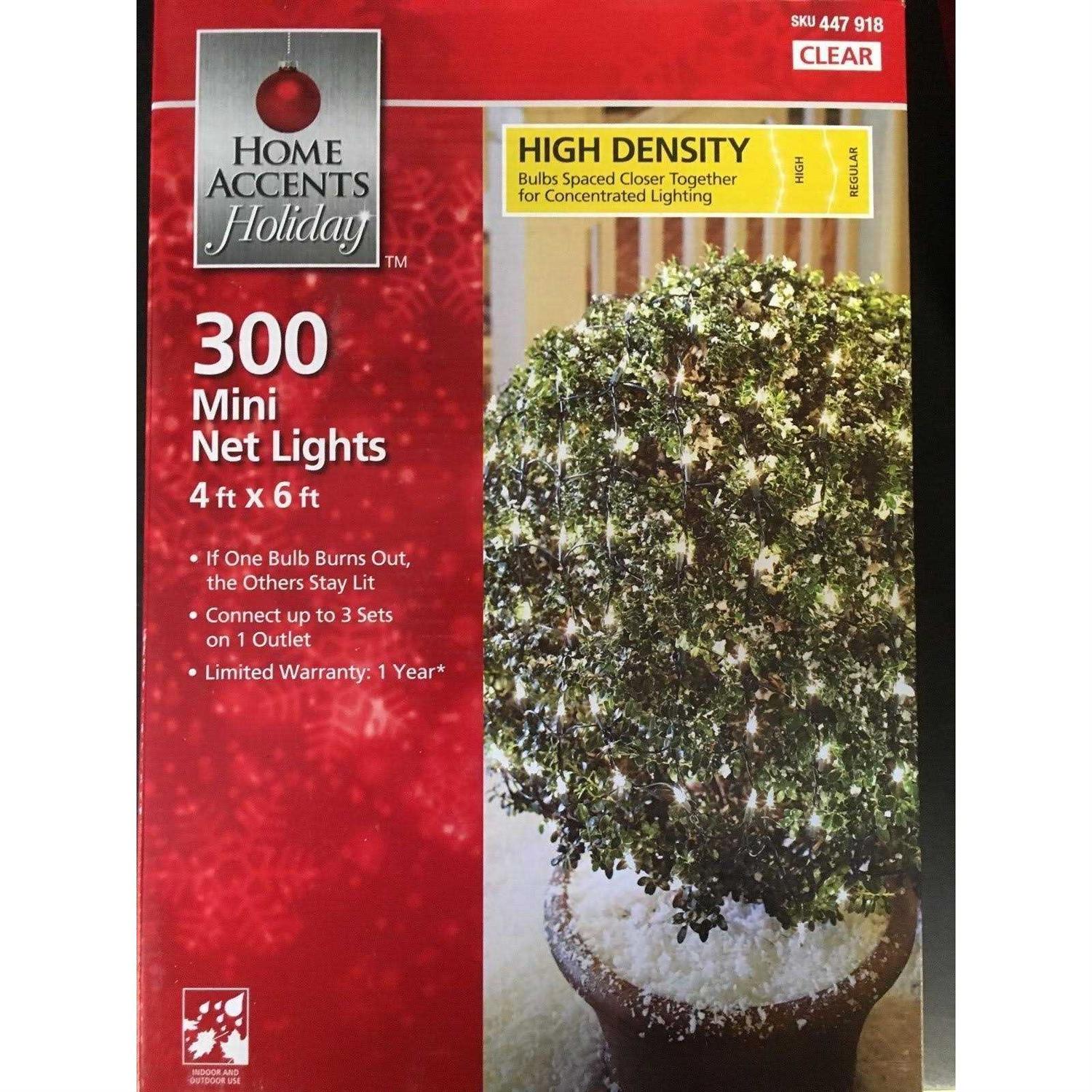 300L Clear Incandescent Mini Christmas Net Lights Home Accents Holiday