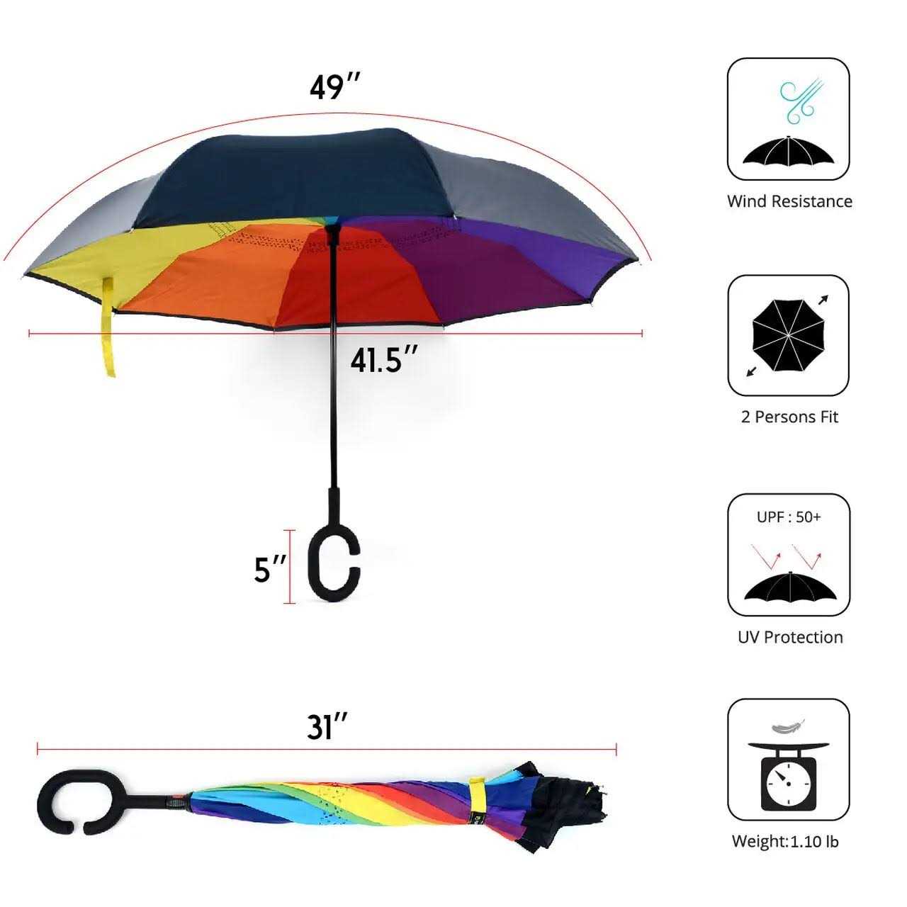 Parquet Flower Double Layer Inverted Umbrella