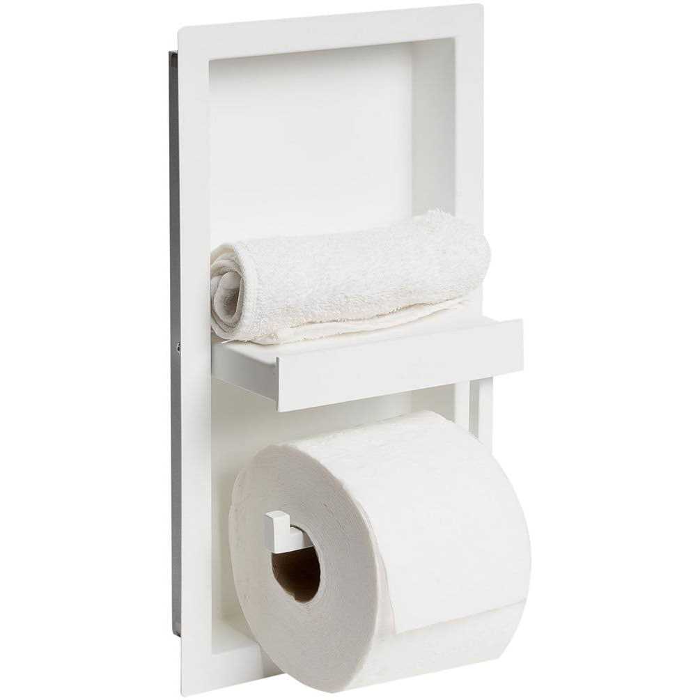 Alfi brand ABTPNP88-B Brushed PVD Stainless Steel Recessed Toilet Paper Holder Niche