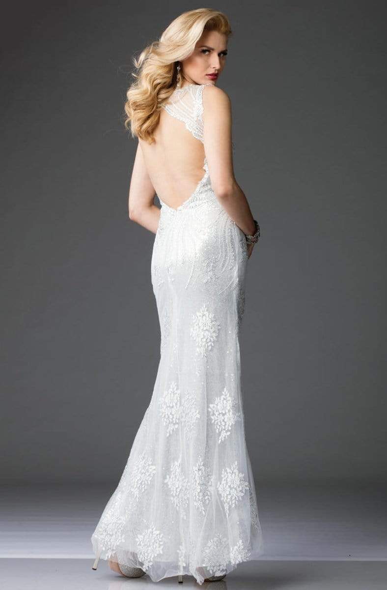 4961 Embellished Deep V-neck Sheath Dress