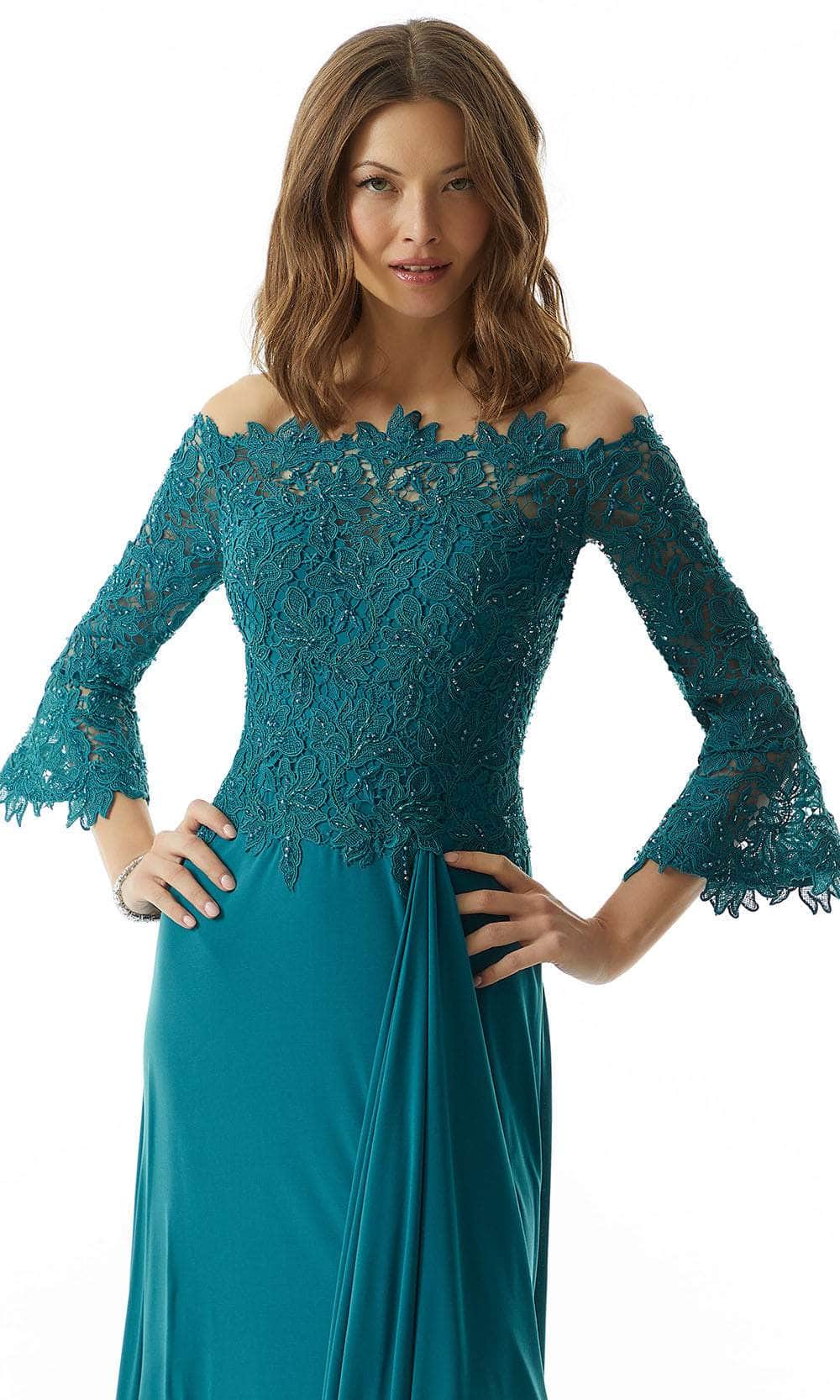 Bell Sleeve Lace Evening Dress