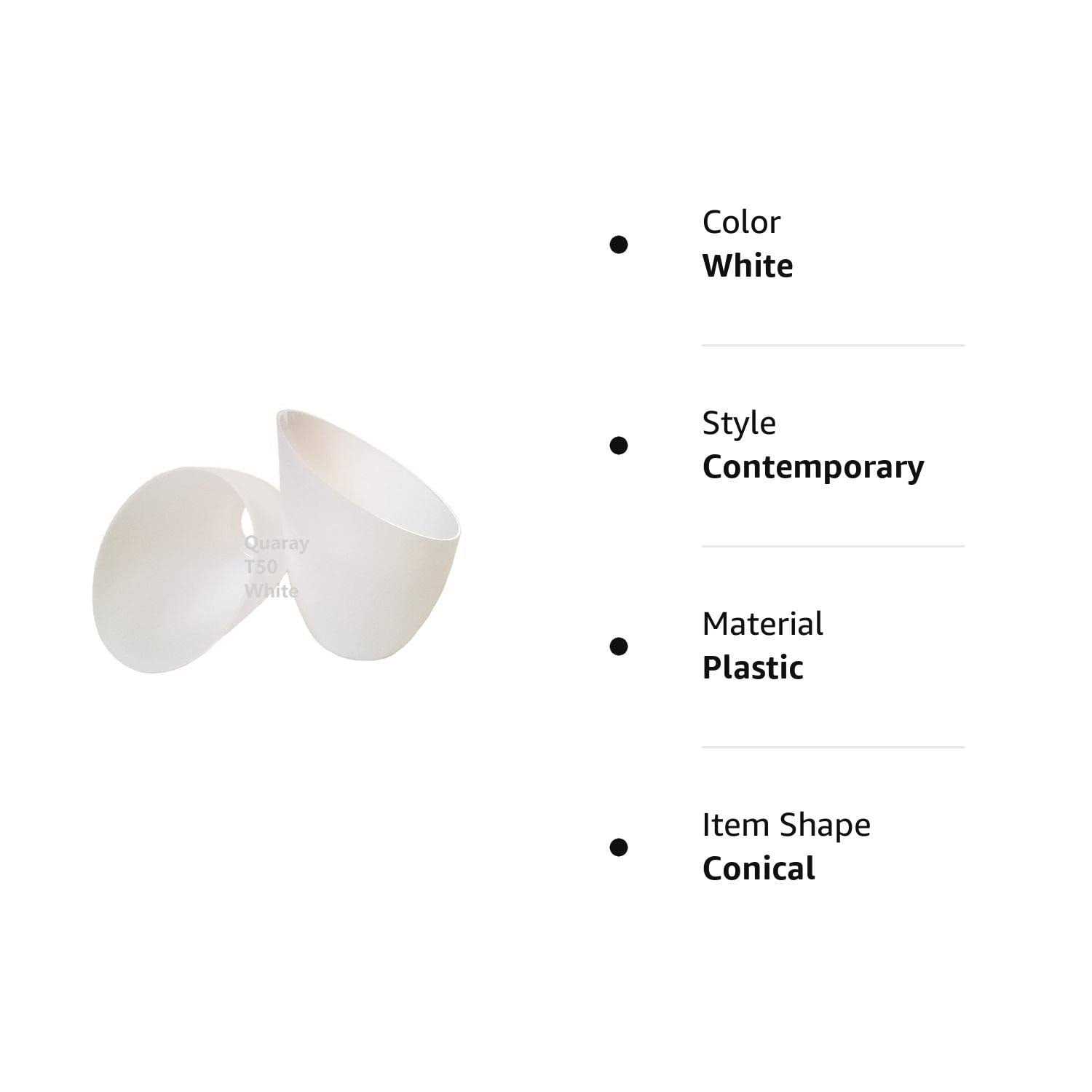 2-Pack 4-1/2 Quaray T50 Plastic Lamp Shade for Torchiere Floor Lamp