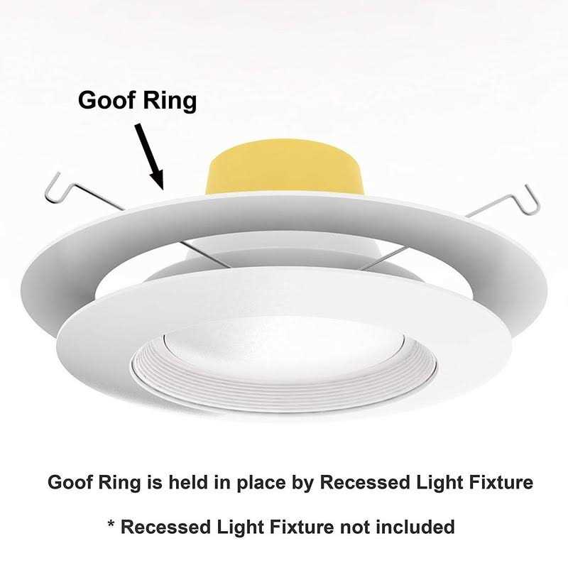 USGL 5 Pack Gloss White Goof Trim Ring for 8 Inch Recessed Can Lighting Down Light
