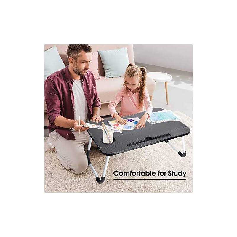 Foldable Bed Table for Laptop,Laptop Desk Table Stand,Laptop Bed Tray Table with Storage Drawer-Cup Holder