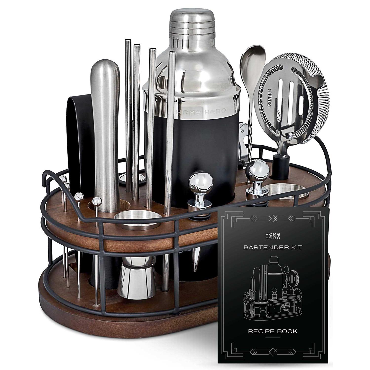 22-Piece Bar Set Cocktail Shaker Bartender Kit Cocktail Kit Bar Accessories for The Home Bar Set