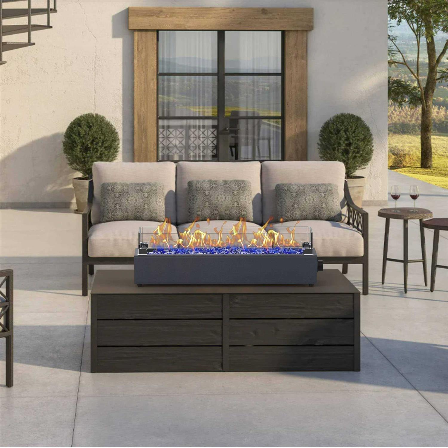 BAIDE HOME 28-inch Table Top Propane Fire Pit 40,000 BTU Tabletop Gas Firepit for Patio