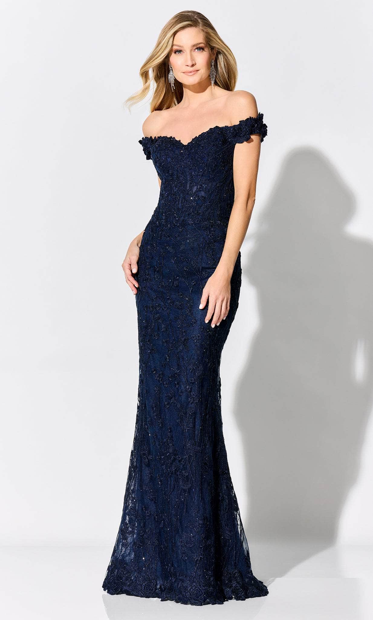 Beaded Lace Evening Gown
