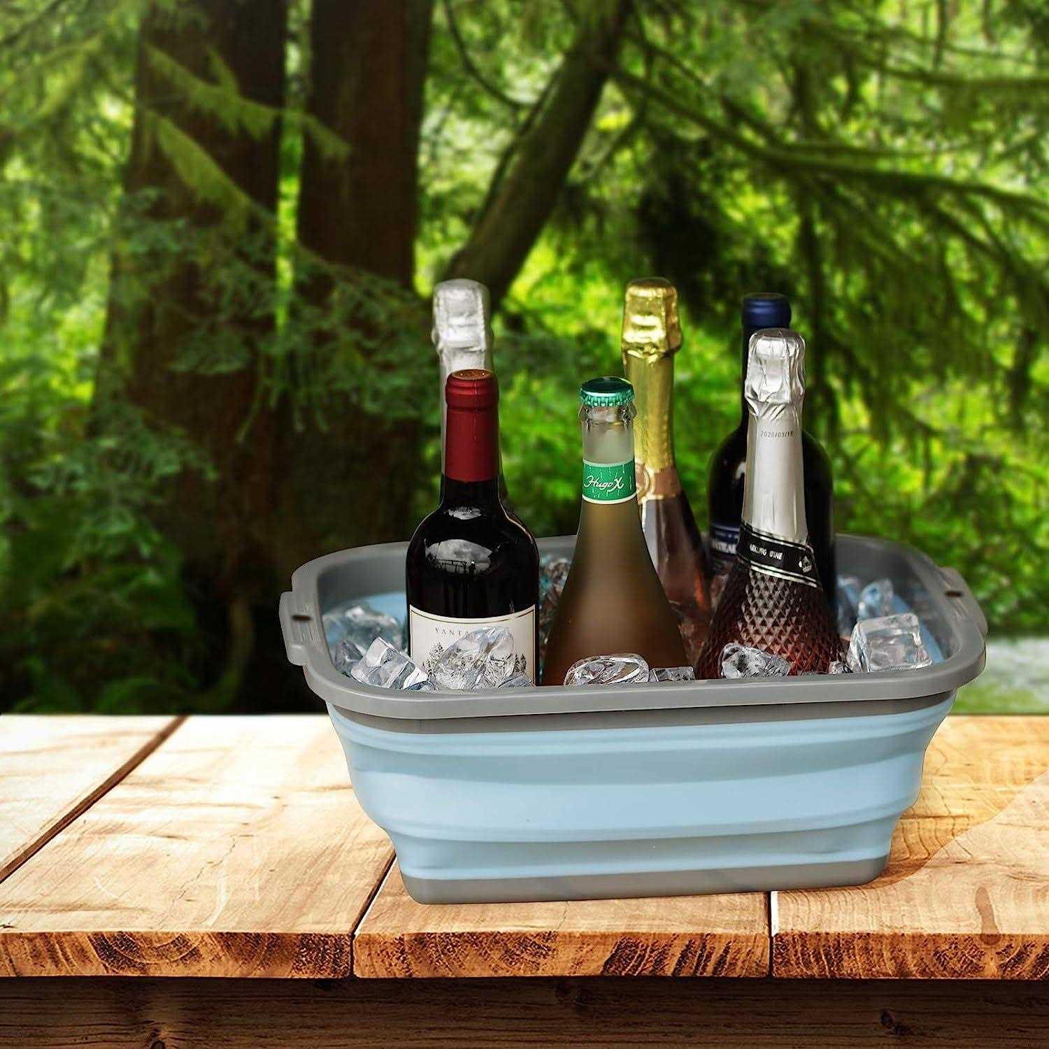 2 Pack Collapsible Sink with 2.25 Gal / 8.5L Each, Foldable Dish Tub for Washing Dishes, Camping, Hiking and Home