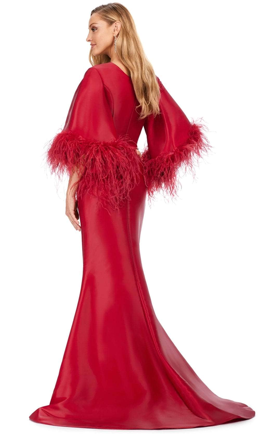 Feather Trimmed Trumpet Gown