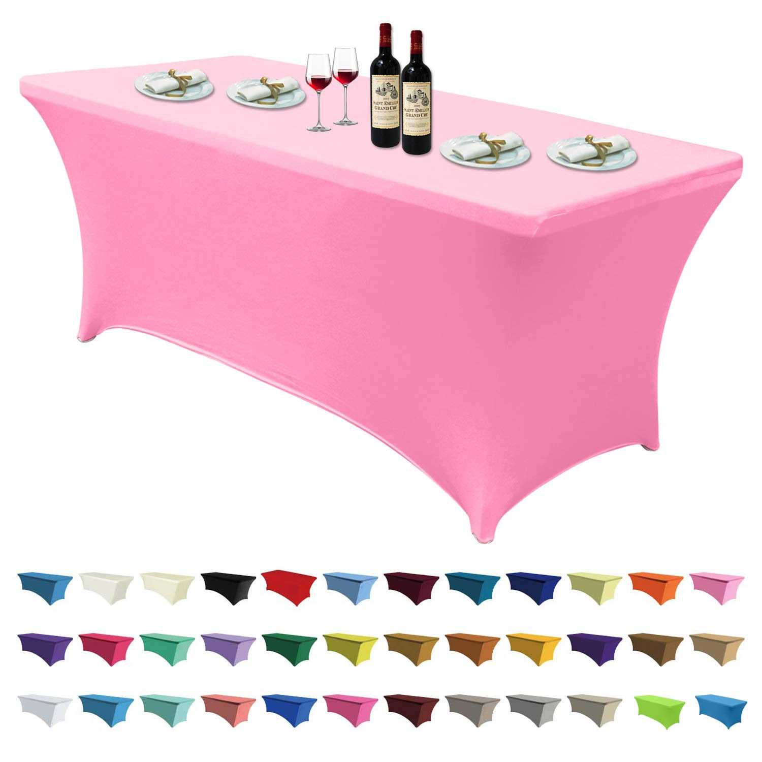 ABCCANOPY Spandex 6 ft Table Fitted Stretch Table Cover Polyester Table Toppers